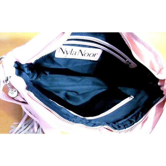 Nyla Noor Leather Soho Bucket Handbag Purse Tassel - Picture 10 of 12
